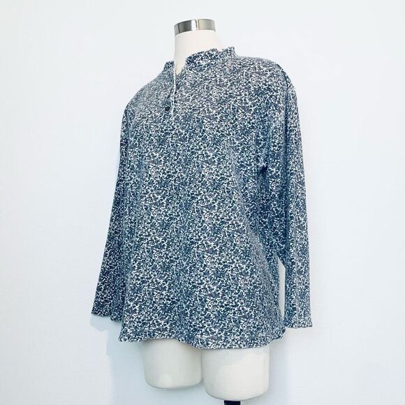 Vintage Cherokee Ditsy Floral Thermal Henley Top Shirt S Oversized - Picture 3 of 8